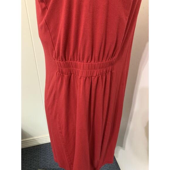 J. Jill Stretch Jersey Knit Long Sleeve Red Dress Sz Large Petite Holiday Comfy - Picture 4 of 10